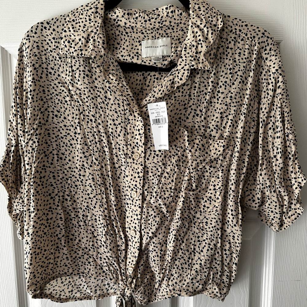 American eagle front tie top